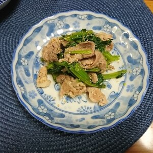 お弁当♡豚肉と小松菜のごまポン炒め